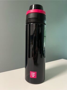 T-Mobile Black & Pink Travel Straw Tumbler